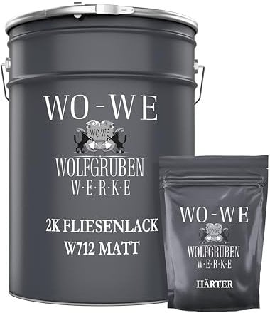 WO-WE Vernice per piastrelle Cucina Bagno OPACA Pittura a 2 componenti Resina Bianco Puro 10Kg