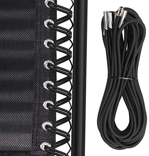COITEK 4PCS Replacement Cord for Zero Gravity Chair, Universal Elastic Repair Cord for Recliners Replacement Laces Rope for Lounge, Bungee Beach Chair (Black)