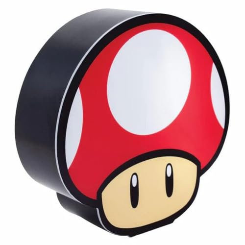 Super Mushroom Box Licht - Offiziell lizenziertes Super Mario Schreibtischlicht, Sammlergeschenk für Mario Bros-Fans, 15 cm, batteriebetrieben