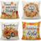 Cirzone Herbst Kissenbezug 45 x 45 cm 4er Set LKW Kürbis Dekorative Kissen Herbst Dekoration für Home Sofa Garten Schlafzimmer