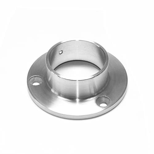 PRIOstahl Bride murale - Bride de tuyau - Bride de sol - Support de main courante - 42,4 mm - En acier inoxydable V2A - Pour tube rond, balustrade - Pour fixation au mur, sol