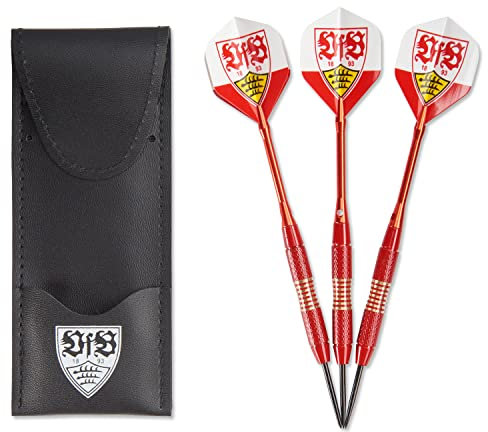 VfB 3-er Dartpfeile mit Ledertasche