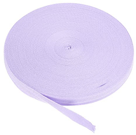 PATIKIL Baumwollband Baumwolle Gurtband 15mm x 45m, Schrägband Baumwoll Nahtband Köperband Saumband Einfassband Stoffband Webband zum Nähen für DIY Basteln Stricken Verpackung, Helles Lila