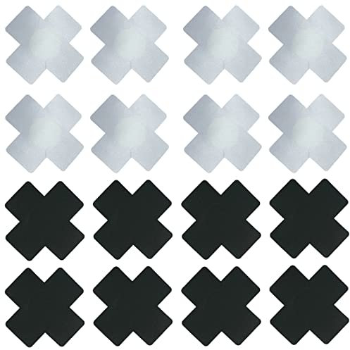 8 Paar Brustwarzenabdeckungen, Nippelcover, Nippelabdeckung, Valentinstag Nippelpads Sexy, Nippel pad, Nippelkleber, Kreuzform Nippel Cover, Für Damen Abendkleider Hochzeitskleid (Schwarz und weiß)