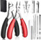SAMSYOKI 12pcs Pinces à Ongles Professionnel, Coupe Ongle de Podiatre en Acier Inoxydable Avec Outil de Pédicure Coupe Ongles pour Ongles Epais et Incarnés (noir + rouge)