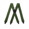 BaronHong Flughafenfreundliche Hosenträger, KEIN Summen, Kunststoff, 4 Clips, 3,8 cm, vollelastische Hosenträger mit Lederaufnäher, Ski-Hosenträger (Armeegrün, M)