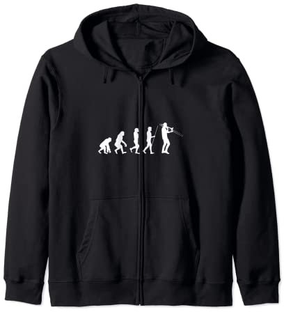 Posaune Evolution Posaunen Spielender Mann Posaune Instrument Kapuzenjacke