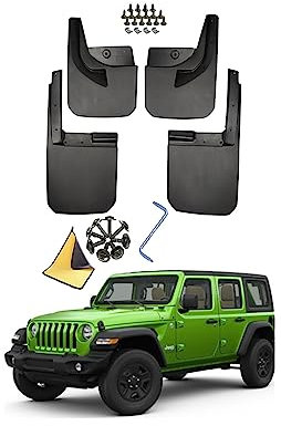 Auto Schmutzfänger Kotflugel für J-eep Wrangler JL JK 2008-2023 Custom Vordere Hintere Spritzschutz Gümmi Kotflügelschutz Radabdeckungen Fender Mud Guard Flaps,Senden 1 Autowaschtuch,2019~2023