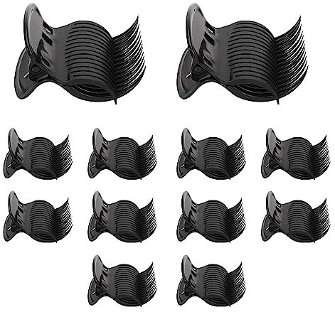 12 Stück Hot Roller Clips Kunststoff Lockenwickler Klaue Clips Hot Roller Clip Ersatz Haar Dauerwelle Isolierung Clip für kleine, mittelgroße und große Lockenwickler (schwarz)