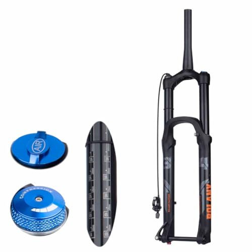 TS TAC-SKY Bicycle Rebound Adjustment Suspension 175mm Travel MTB Fork Bike Suspension Fork XC DH AM Down Hill Thru Axle Boost Fork (Color : Black, Size : 27.5 Tapered Remote)