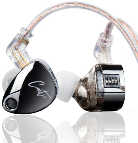 keephifi KZ Castor KZ In Ear Monitor Earphones, 2DD Gaming In Ear Headphones,KZ Wired HiFi IEM Headphones, Improved Bass Sound Tuning, In-Ear Monitor Headphones (Black Improved Bass, no micro)