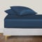 LINENWALAS Organic Vegan Bamboo Silk Fitted Sheet 180x200 cm, Deep Pocket up to 40 cm Soft, Oeko-Tex Certified Cooling Bamboo Bedding Only Fitted Sheet Perfect for Skin (Navy Blue)