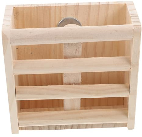 FRCOLOR Holz Heuraufe Für Meerschweinchen Kaninchenfutterspender Hasenständer Behälter Zum Sauberen Füttern Für Kleintiere Mit Gestell Für Langsames Fressen