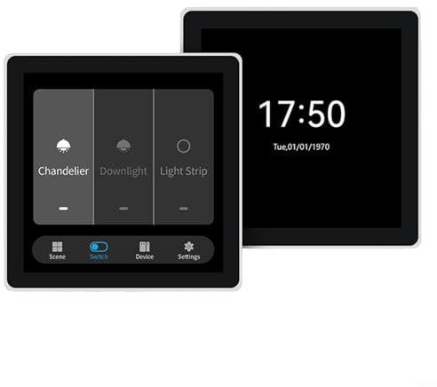 Panel de control multifuncional, para Tuya Smart Home Multiple para Zigbee Panel de control LCD pantalla táctil 3 bandas para luces, cortinas