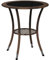 Outsunny Rattan Runder Rattantisch Ø64x71 cm Gartentisch mit Regal Stahlrahmen und Glastischplatte Belastbarkeit 50 kg für Terrasse Patio Braun