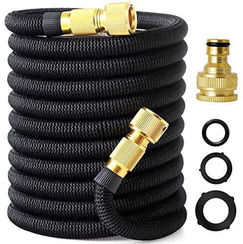 Expandable Garden Hose,Water Hosepipe Retractable Flexible Never Kink Hose Pipe for Pet & Car Washing, Cleaning, Watering Lawn and Garden(Reaching 150FT After Expansion)