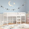 Festnight Hochbett Kinder Spielbett Kinderbett 90x190 cm Etagenbett Kinderhochbett Halbhochbett Holzbett mit Leiter Einzelbetten Jugendbett Bettgestell