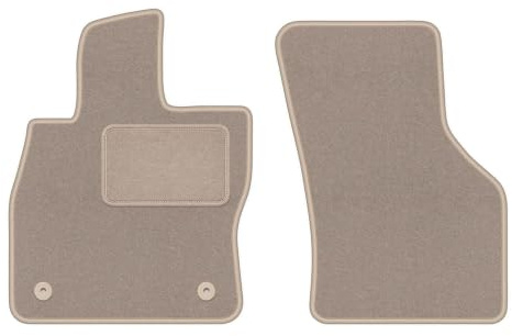 Velours-Fußmatten vorne passend für Cupra Formentor 2020-, Beige, LUX | passend für SUV; Velours-Teppich (Polypropylen), ca. 6,5 mm; rutschfest, runde Befestigungen (Typ AV2)