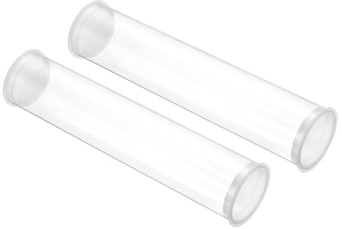 PATIKIL 2Stk 7.9L x 1.7Dia Klare Aufbewahrungsröhren Transparente | PC Kunststoff, Hohle Runde Starre Röhre, Mit Deckel, Für Perlen Badesalz Container Hochzeitsparty Gastgeschenke