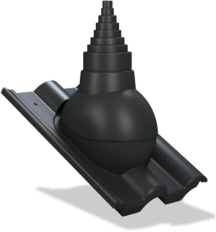 TILE P56 Antenadurchführung für Braas - Frankfurter Benders-Mecklenburger ProDach Dachziegel Antennendurchgang (RAL9005 (Schwarz))