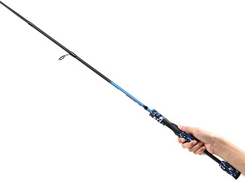 KYATON Angelrute Magreel Teleskopische Angelrute Tragbare Angelrute Spinnrute Für Reise Surf Salzwasser Süßwasser Bass Boot Angeln/3 Bule Camo/1.68M