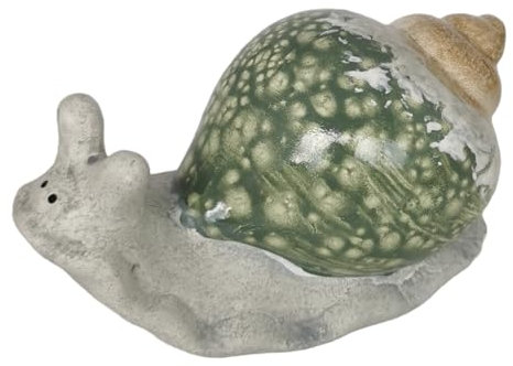 Goldbach Schnecke aus Keramik 10,5cm große Figur grün Deko Gartenfigur Dekofigur Keramikfigur Gartendeko Garten Statue Tier Skulptur Objekt Dekoschnecke, 663925