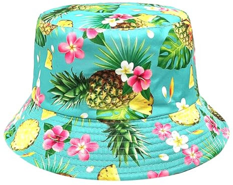 Sommerhut Fischerhut Fischerhut mit Ananas-Muster, für Damen, Sommer, Outdoor-Sport, Schattenhut, lässiger Beckenhut Fischerhut (Green, M)