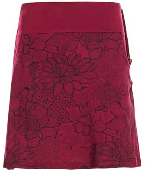 Vishes kurzer Damenrock mit Blumen-Spitze I Größe 34-46 I Handgefertigt aus 100% Baumwolle I Rock mit Taschen I Für warme & kalte Monate I Nachhaltige Alternative Bekleidung