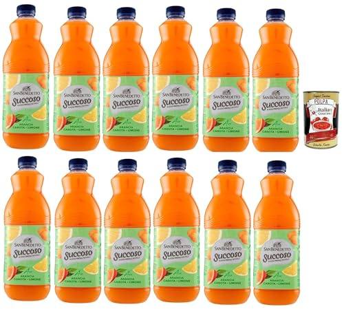 Italian Gourmet succo Zero Karotte Orange Zitrone 12 x 400ml | Bevanda senza zuccheri aggiunti, fruchtig e leggero, ideale gekühlt für, Gesamtnettogewicht 4,8 L + Kostenlos Polpa 400g