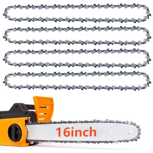4pz x catene 16 pollici 3/8 LP per Motosega da 57 Maglie di Trasmissione, 0.050 Gauge(1.3mm), Adatte a Barre da 40 cm, catena mini motosega 16 pollici, Catene motosega per tutti i tipi di macchina