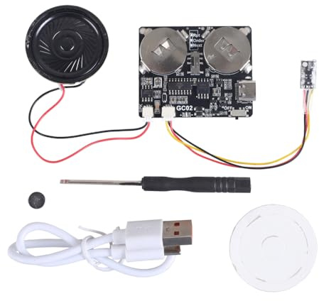 8M Programmable Voice Record Module,Push Button Activated DIY Music Voice Recording Board Chip with Speaker, Can change 3 play modes for Personalized Greetings, Holiday Crafts Cards