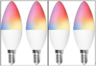 ngnsky Homekit RGBCW E14 Smart-Glühbirne, dimmbar, funktioniert mit Homekit Siri Sprachsteuerung, Zeitplänen und Gruppensteuerung, 5 W, 4 Stück