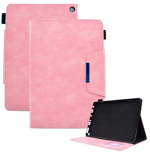 Jenyoog for Amazon Kindle Fire HD 8 & HD 8 Plus Case (12th Generation/10th Generation, 2024/2022/2020 Release) 8, PU Leather Standing Cover with Smart Auto Sleep/Wake & Card Slot (Pink)