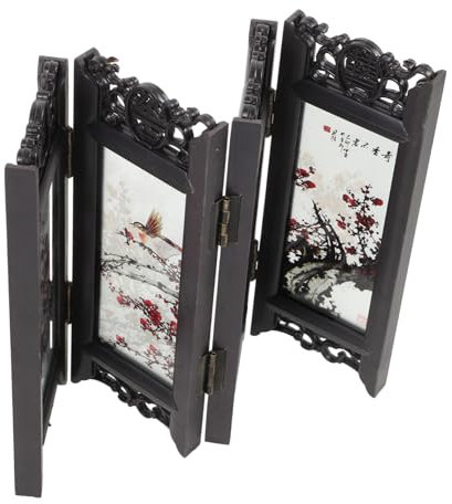 Cabilock Kleiner Paravent Aus Robustem Material Chinesischer Faltbarer Bildschirm Raumteiler Sichtschutz Für Schreibtisch Wohnaccessoire Mit Leuchtenden Farben