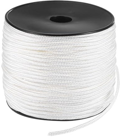 M METERXITY Cuerda de Arranque de Retroceso 5mm 100M Cuerda de Arranque de Retroceso de Nylon para Cortacésped/Motosierra/Desbrozadora/Cortadora de Cepillo [Blanco]