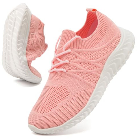 UNQWQZ Chaussures Femme été Running Confort Basket Femme Légères Chaussures de Sport Fitness Course Intérieur & Extérieur Rose 39