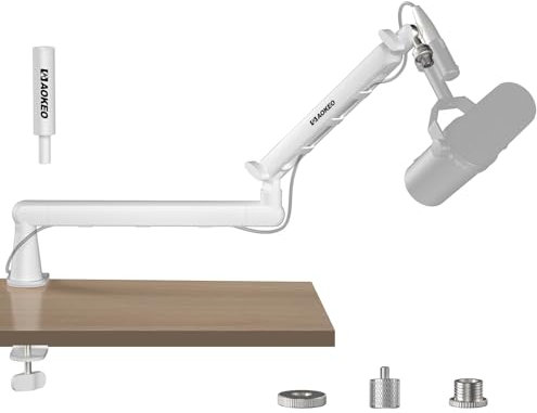 Aokeo AK-55 Bras de microphone réglable pour bureau - Convient pour Blue Yeti, Snowball iCE, HyperX QuadCast, SoloCast, Elgato Wave, etc