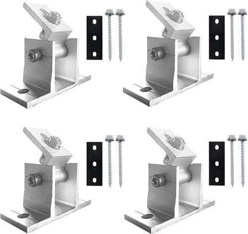 4 Pezzi Morsetto Solare, Solare per Staffe di Montaggio per Altezza Modulo 35 MM Supporto Pannello Solare Barca, per Guide di Montaggio Fotovoltaiche Morsetti Regolabili Pannelli Solari