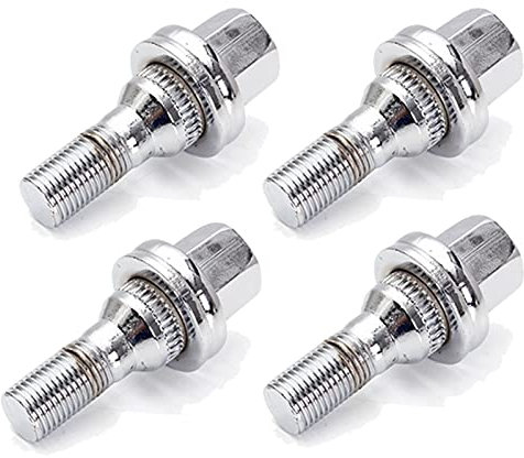 Bulloni per Ruote,Dadi per Ruote 4 PZ 17mm Doce Di Ruota Bulloni In Lega Seggiolino Piatto Uso adatto per Peugeot 206 207 307 308 406 407 607