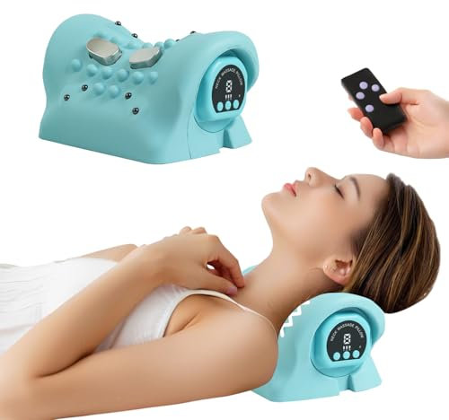 Nackenmassagegerät, EMS Elektrische Nackenmassagegerät mit Wärme,3 Modi 6 Einstellbare Frequenzen-Nackenstrecker zur Entspannung von Nacken und Schultern,Tiefenpflege für die Wirbelsäule