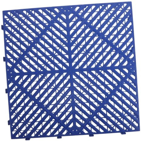 Amosfun griglia tappetini doccia ad incastro piastrelle per la doccia intrecciata piastrelle per pavimenti del garage piastrelle bagno per pavimento tappetini ad incastro plastica Blu