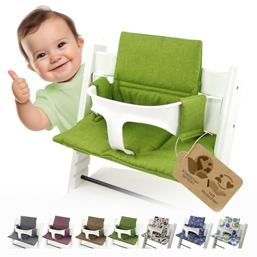 Ersatzbezug Kissen kompatibel mit Stokke Tripp Trapp M2 (meliert hellgrün) | Sitzkissen, Kissen-Set, weich, gepolstert, waschbar & langlebig