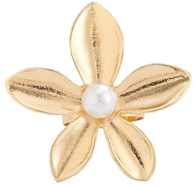 Ring Eheringe Verlobungsring Wassertropfen Öffnungsring Mode Textur Blume Perlenring Ringe Set Blau (Gold, 4x4x1. 8cm)