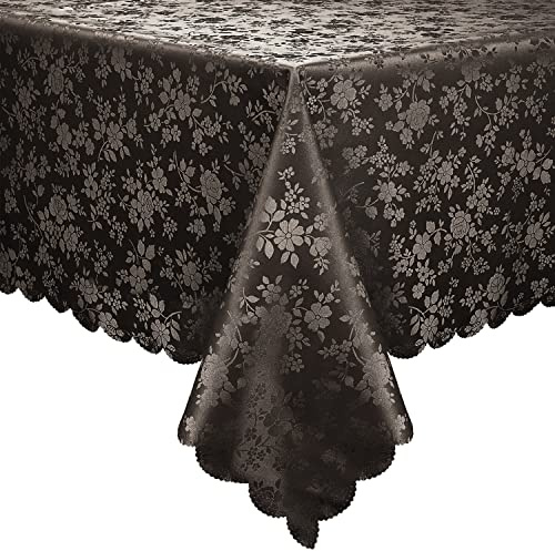 smiry Rectangle Table Cloth, Waterproof Heavy Duty Vinyl Tablecloths, Wipeable Washable Table Cover for Kitchen and Dining Room (Coffee, 60 X 140)