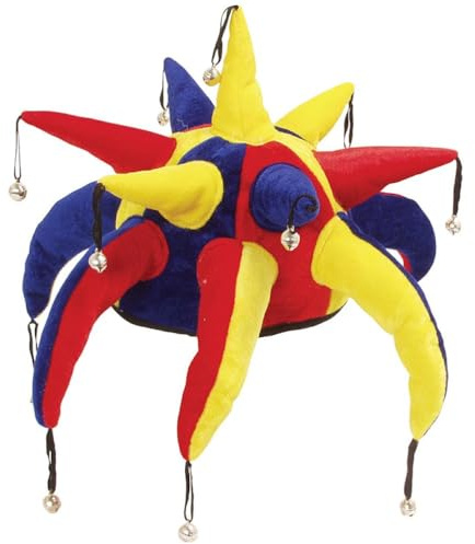Ameisenkeks® Narrenkappe für Erwachsene – Bunte Hofnarren Mütze mit Glöckchen – Karneval, Fasching, Mittelalter & Motto-Partys – Lustige Clown Mütze Kostüm Accessoire