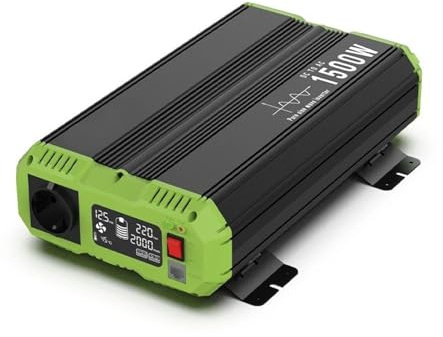 Transformateur Tension Convertisseur Puissance pour Camping-Car Et Camping-Car Onduleur Sinusoïdal Pur 12 V 24 V 48 V vers 220 V 230 V Écran LCD Inverter(Green,24V,220V-240V Uni)