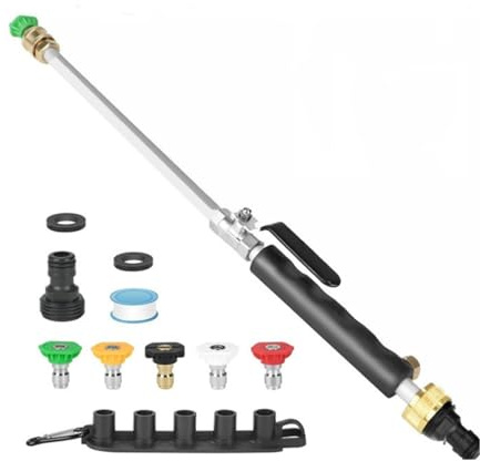 Lance Nettoyeur Haute Pression pour Tuyau 'arrosage, Lance pour Pulvérisateur avec 5 Buses Pour Lavage Auto, Arrosage Jardin & Nettoyage