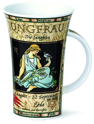 DUNOON Tasse Tierkreiszeichen Zodiac in Deutscher Sprache (Jungfrau)