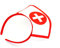 Oblique-Unique® Serre-tête d'infirmière Blanc/rouge avec croix – Sexy Nurse