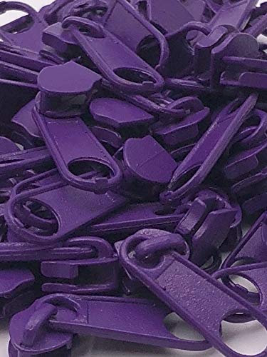 20 Zipper Schieber für 3mm Reißverschluss endlos (Violett)
